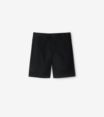 Cotton Blend Shorts in Black | Burberry® Official