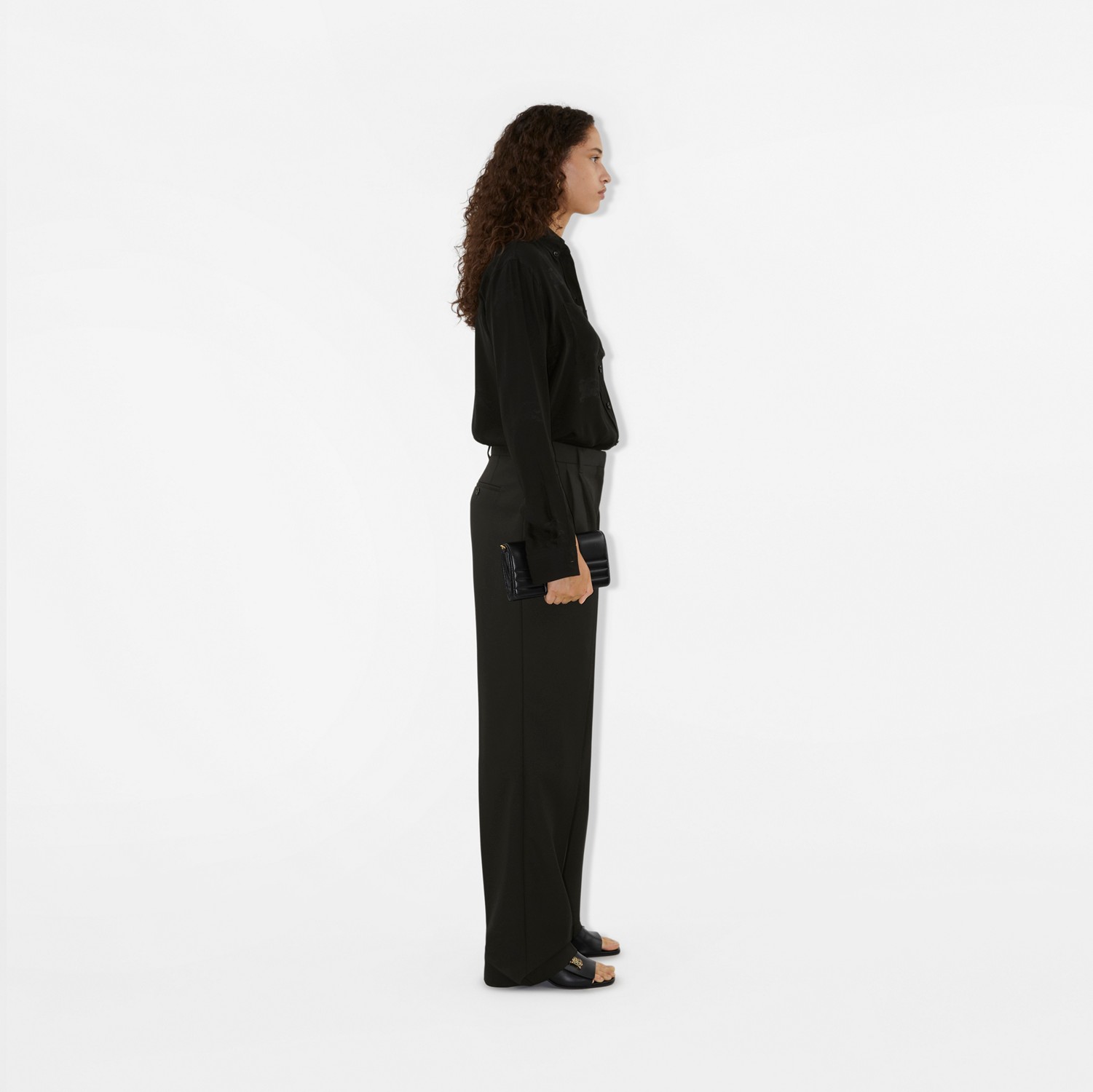 EKD 실크 셔츠 (블랙) - 여성 | Burberry®