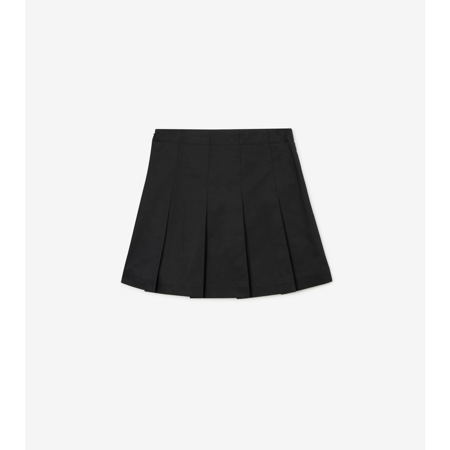 Pleated Cotton Skirt in Black