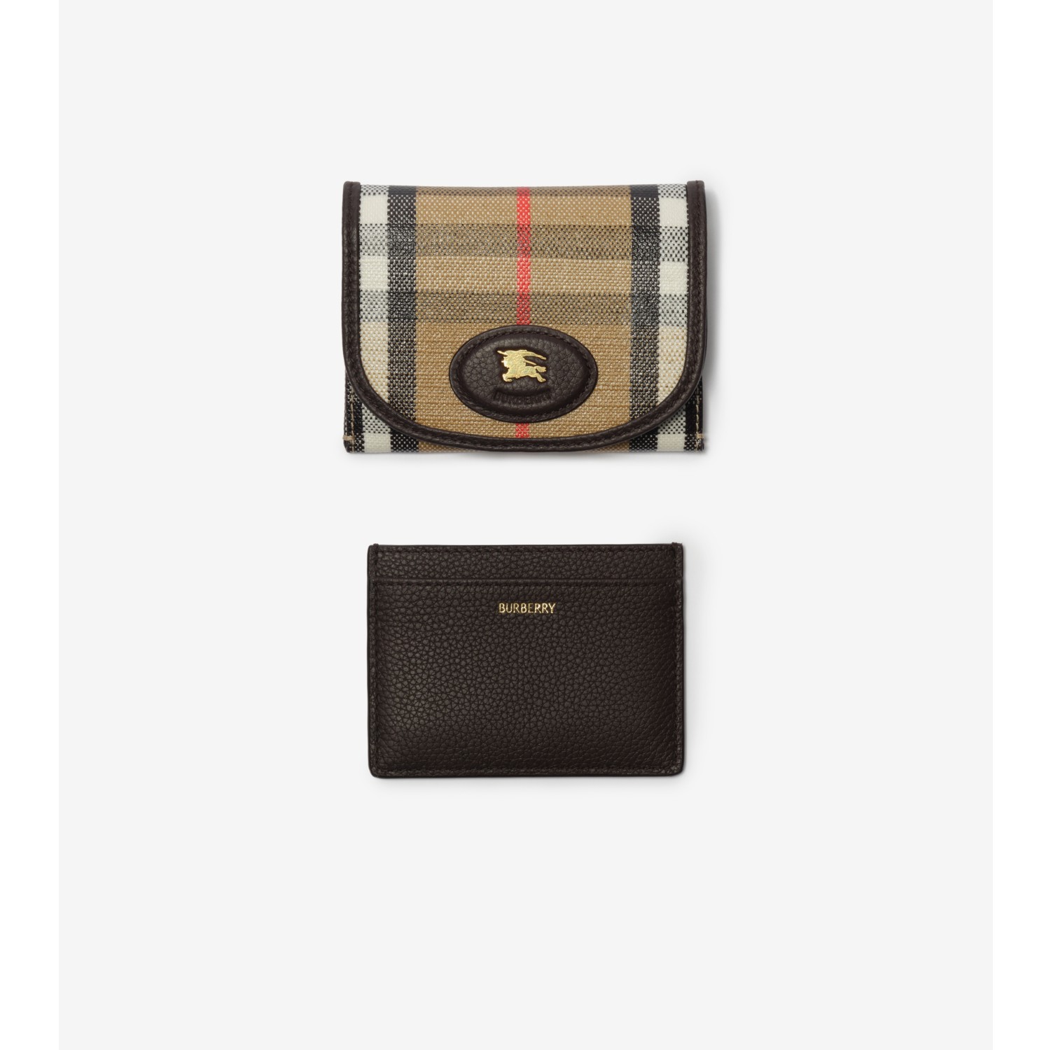 Highlands Coin Pouch & Card Case in Sand beige - Women, Cotton, Linen | Burberry® Official