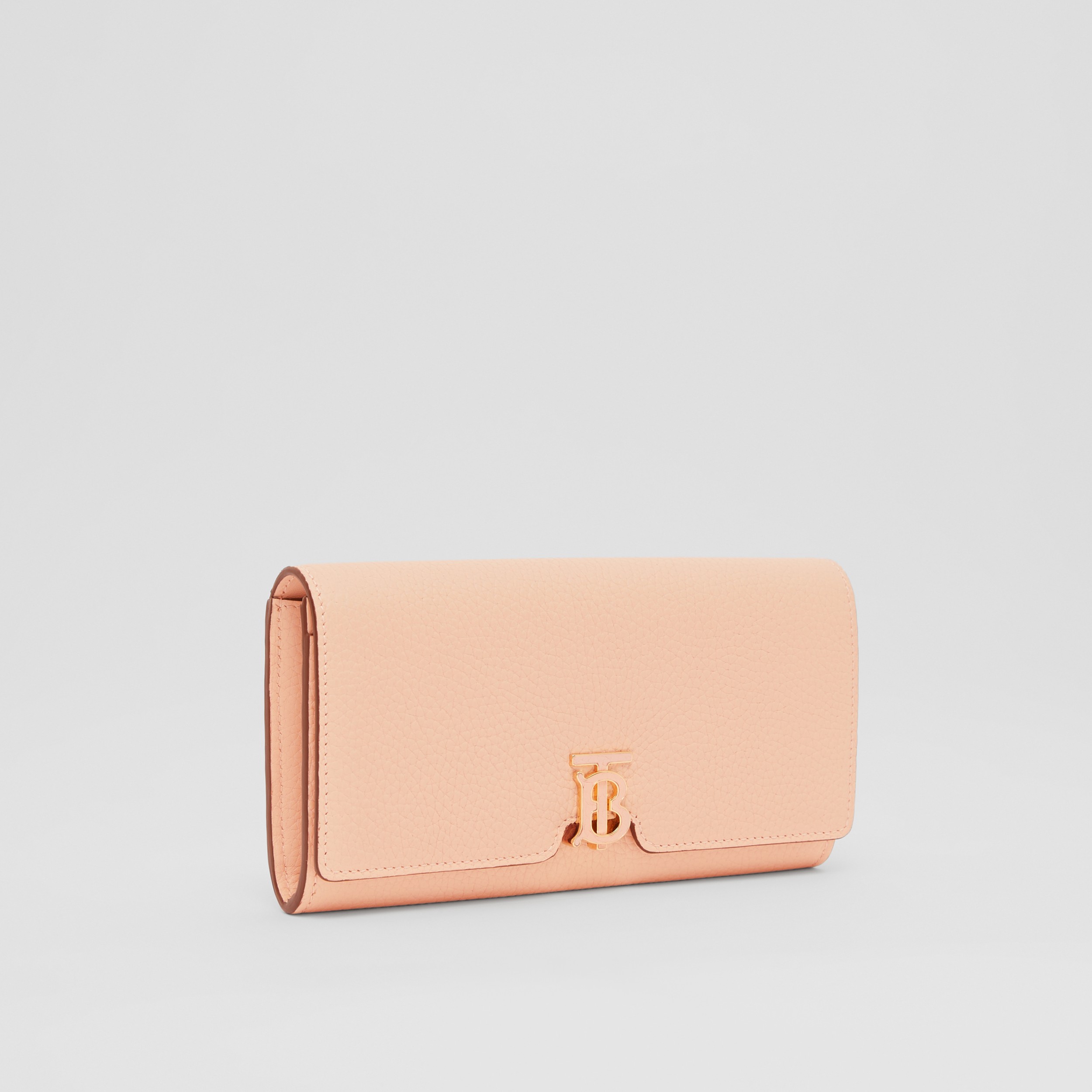 Grainy Leather TB Continental Wallet in Peach Pink - Women | Burberry ...