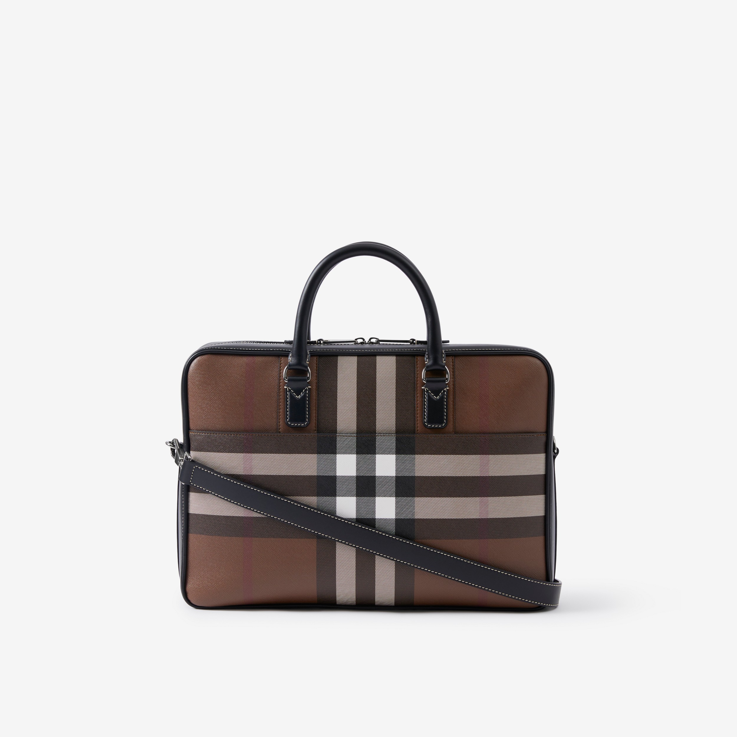 Exaggerated Check Ainsworth Briefcase in Dark Birch Brown - Men | Burberry® Official - 3