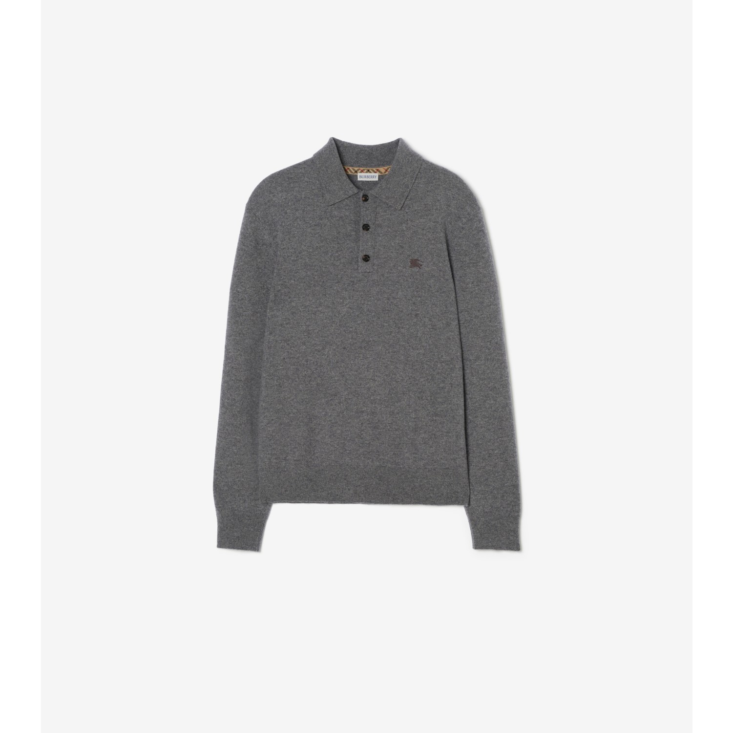 Long-sleeve Cashmere Blend Polo Shirt