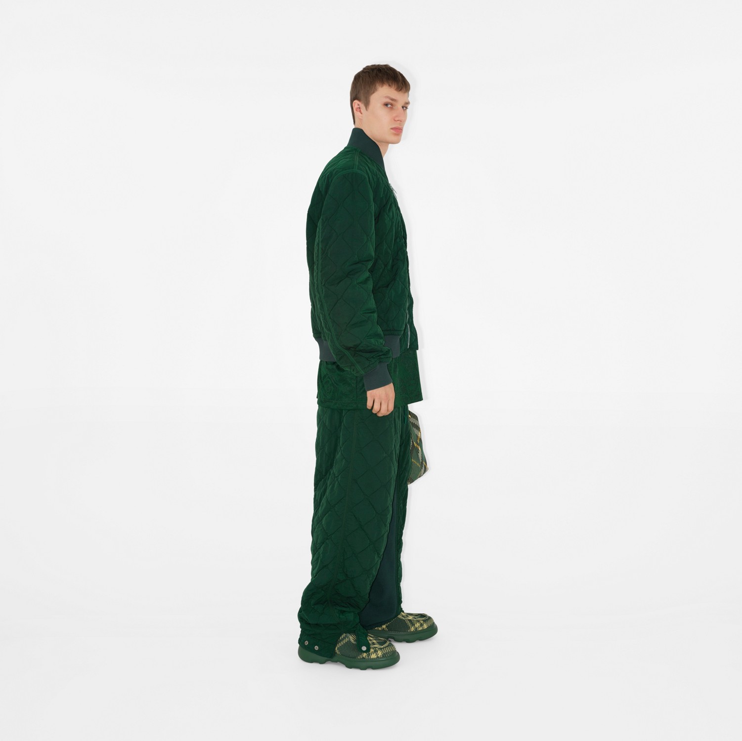 Quilted Nylon Jogging Pants
