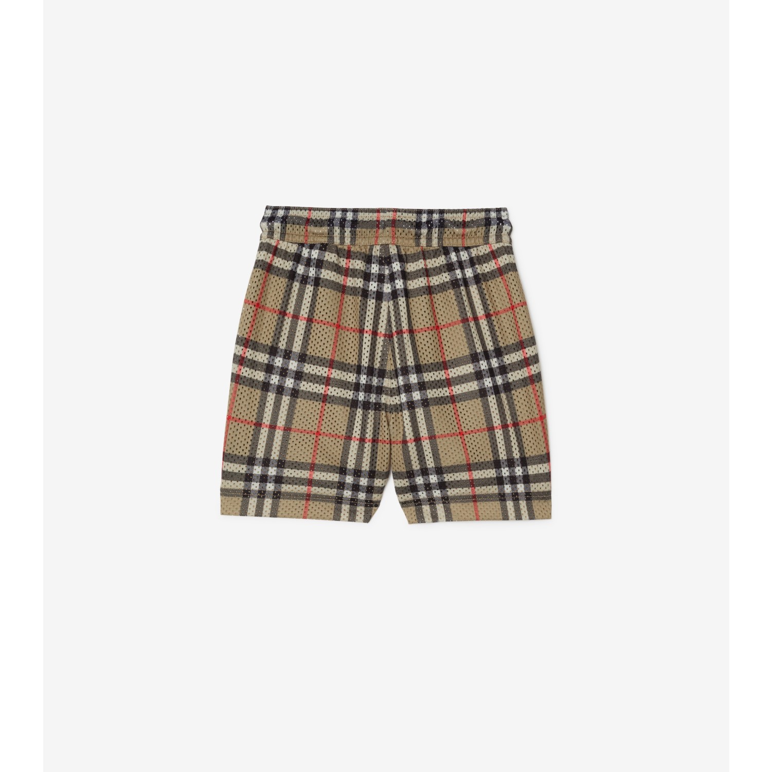 Check Mesh Shorts in Archive beige Burberry Official