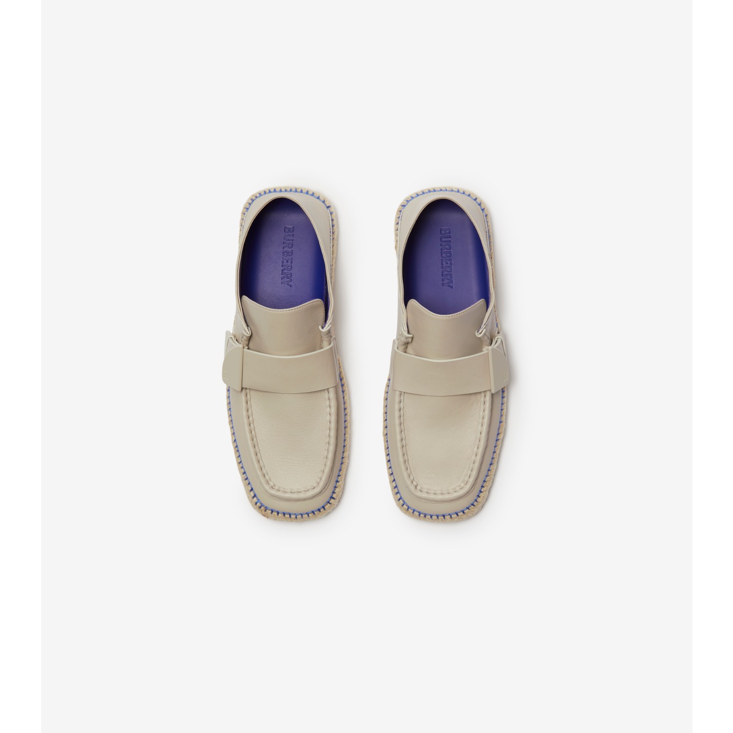 Leather Deck Espadrilles in Field Men Burberry Official