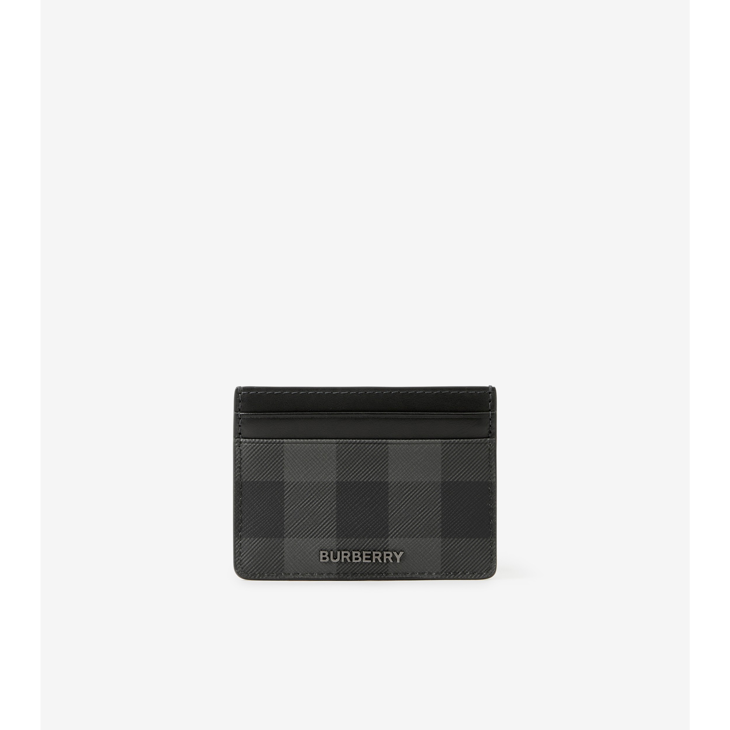 Burberry: Black & White Check Card Holder