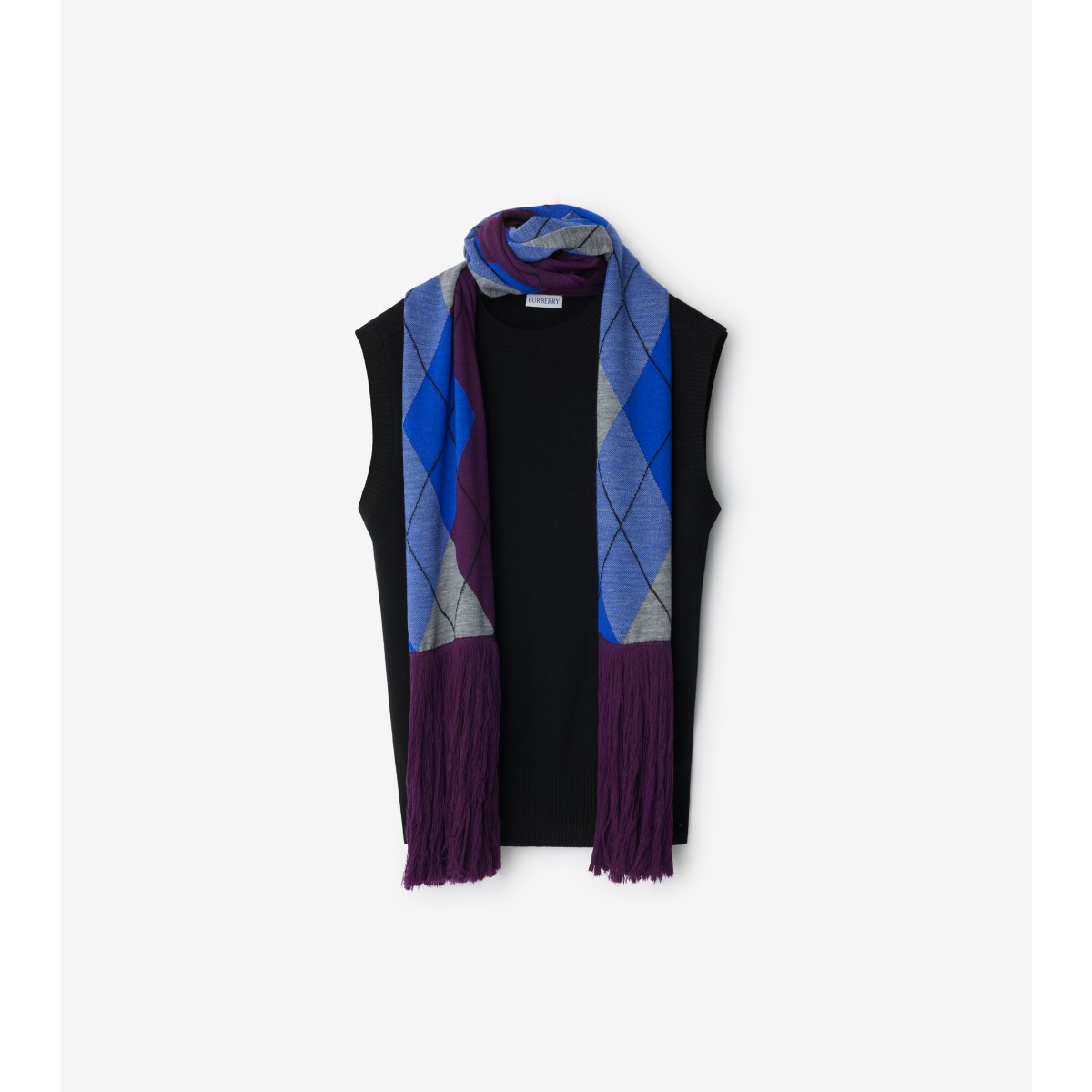 Burberry Sleeveless Wool Sweater In Black