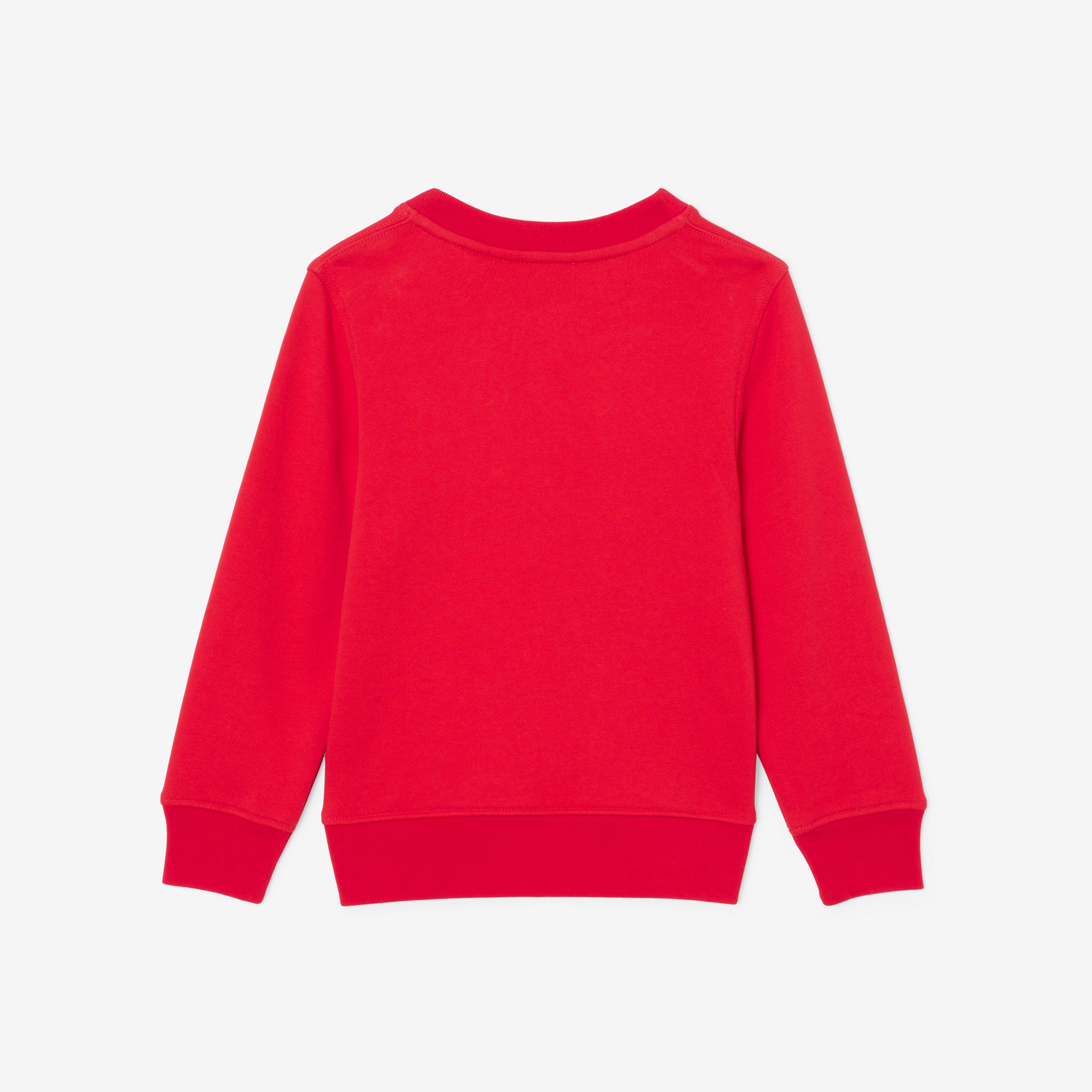 Rabbit Print Cotton Sweatshirt in Bright Red | Burberry® Official - 2
