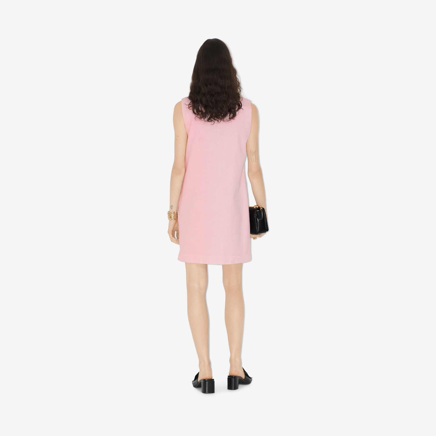 슬리브리스 EKD 모티프 코튼 드레스 (소프트 블로섬) - 여성 | Burberry®