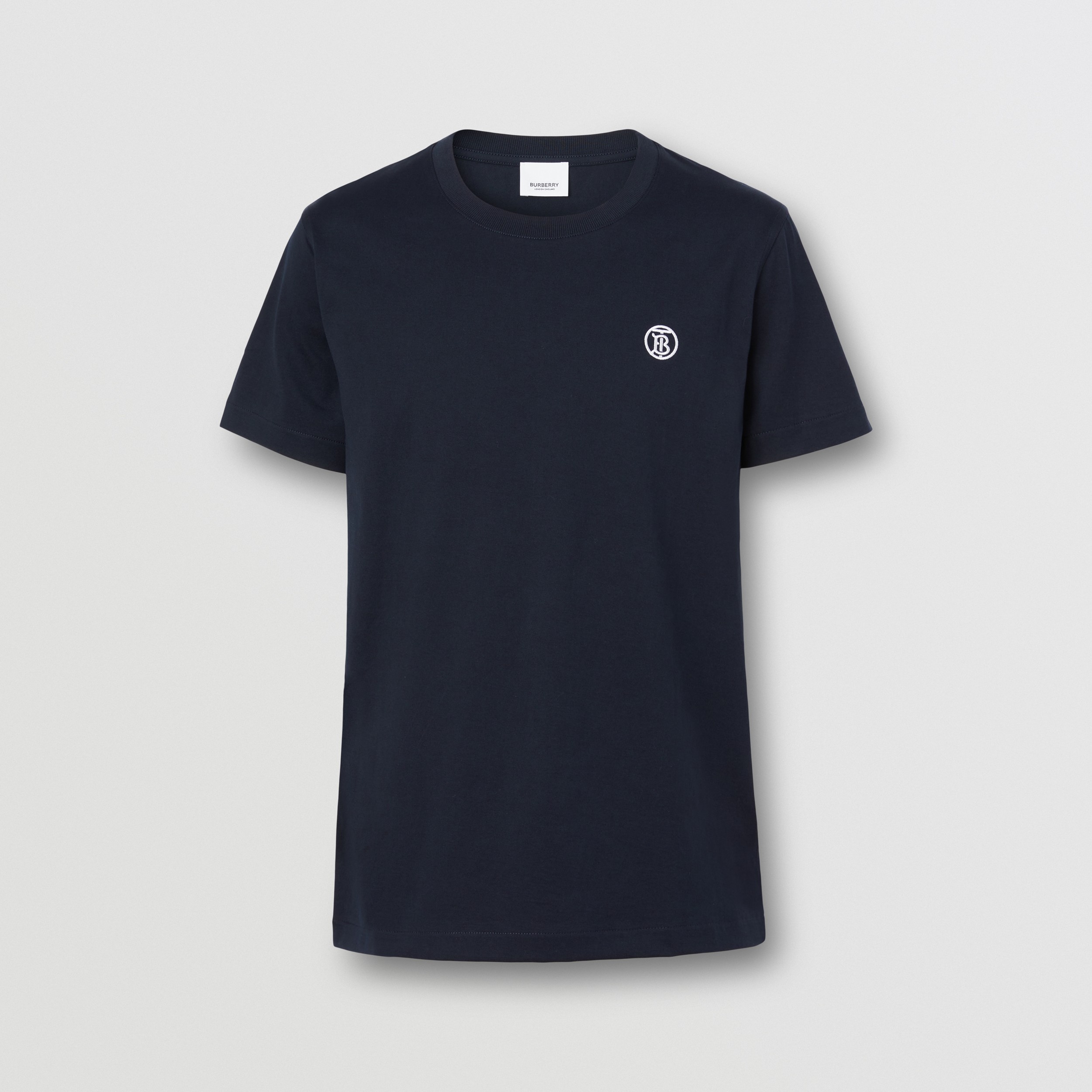 Monogram Motif Cotton T-shirt in Coal Blue - Men | Burberry® Official - 4