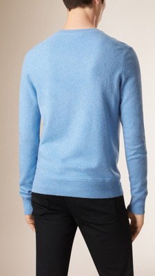 Light blue Crew Neck Cashmere Sweater - Image 2