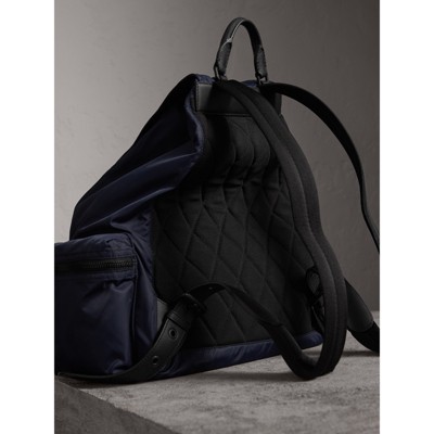 the large rucksack in technical nylon and leather