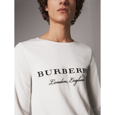 burberry white long sleeve shirt