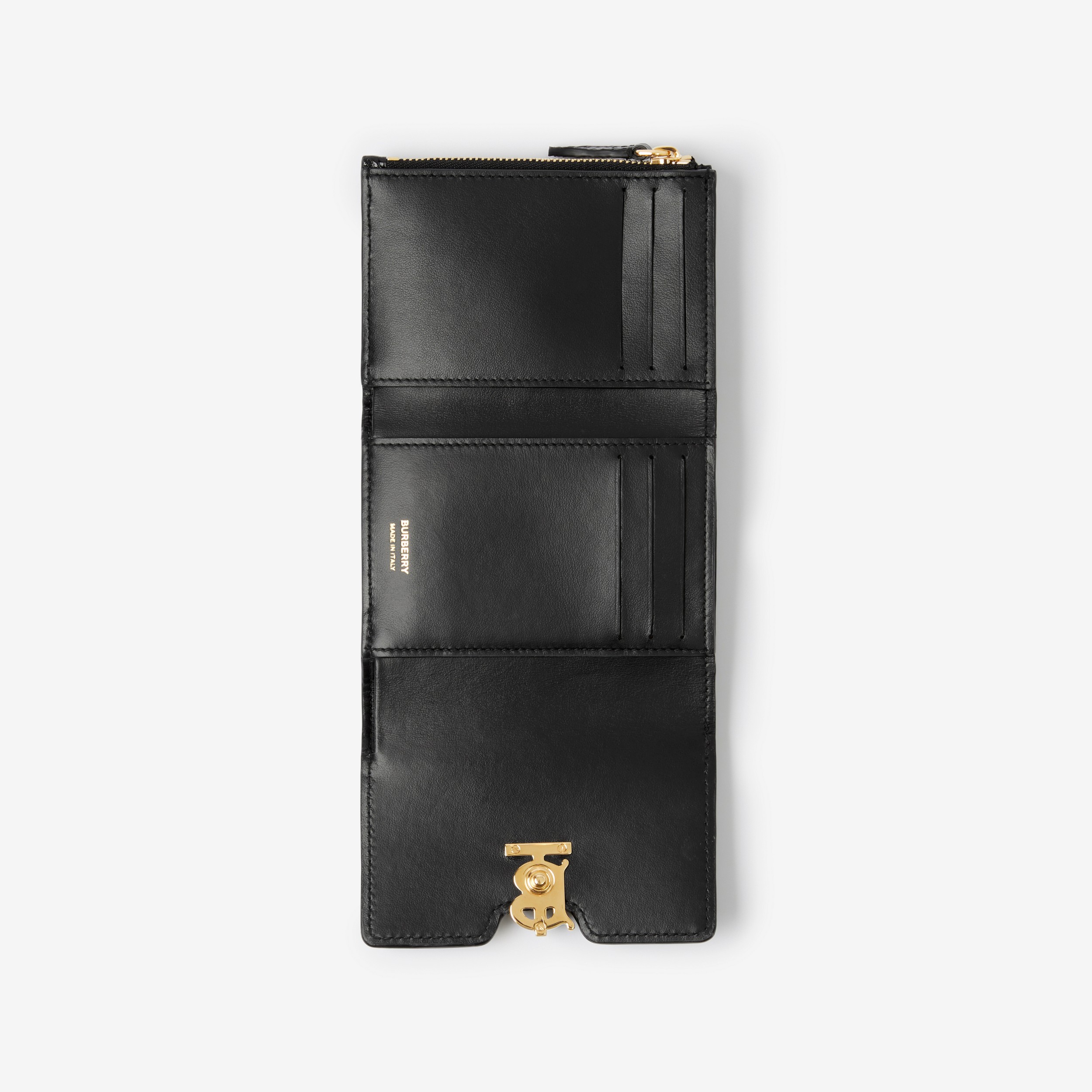 Embossed Leather TB Compact Wallet in Black - Women | Burberry® Official - 4
