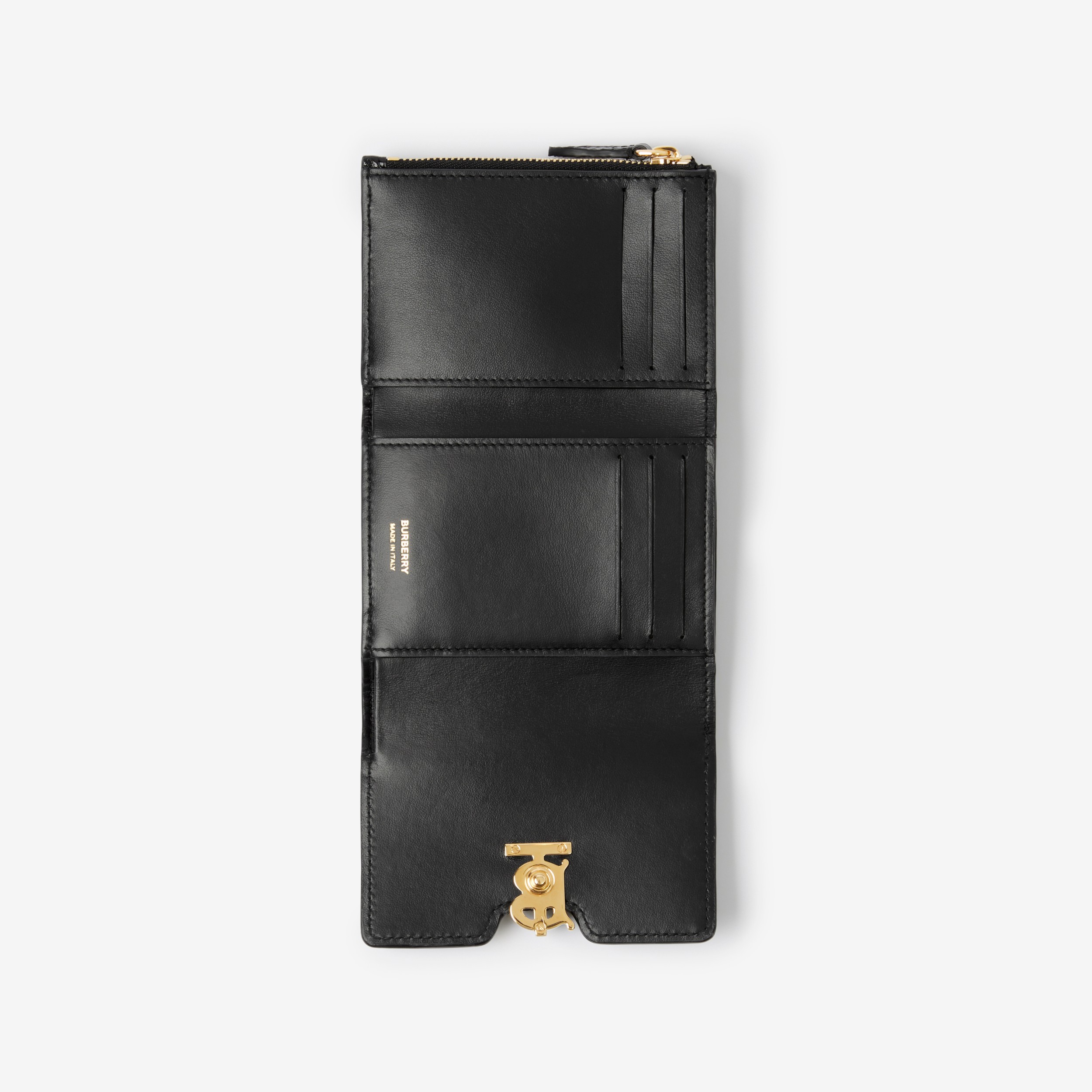 即発送可能】 ＊BURBERRY(エンボスレザー TBコンパクトウォレット