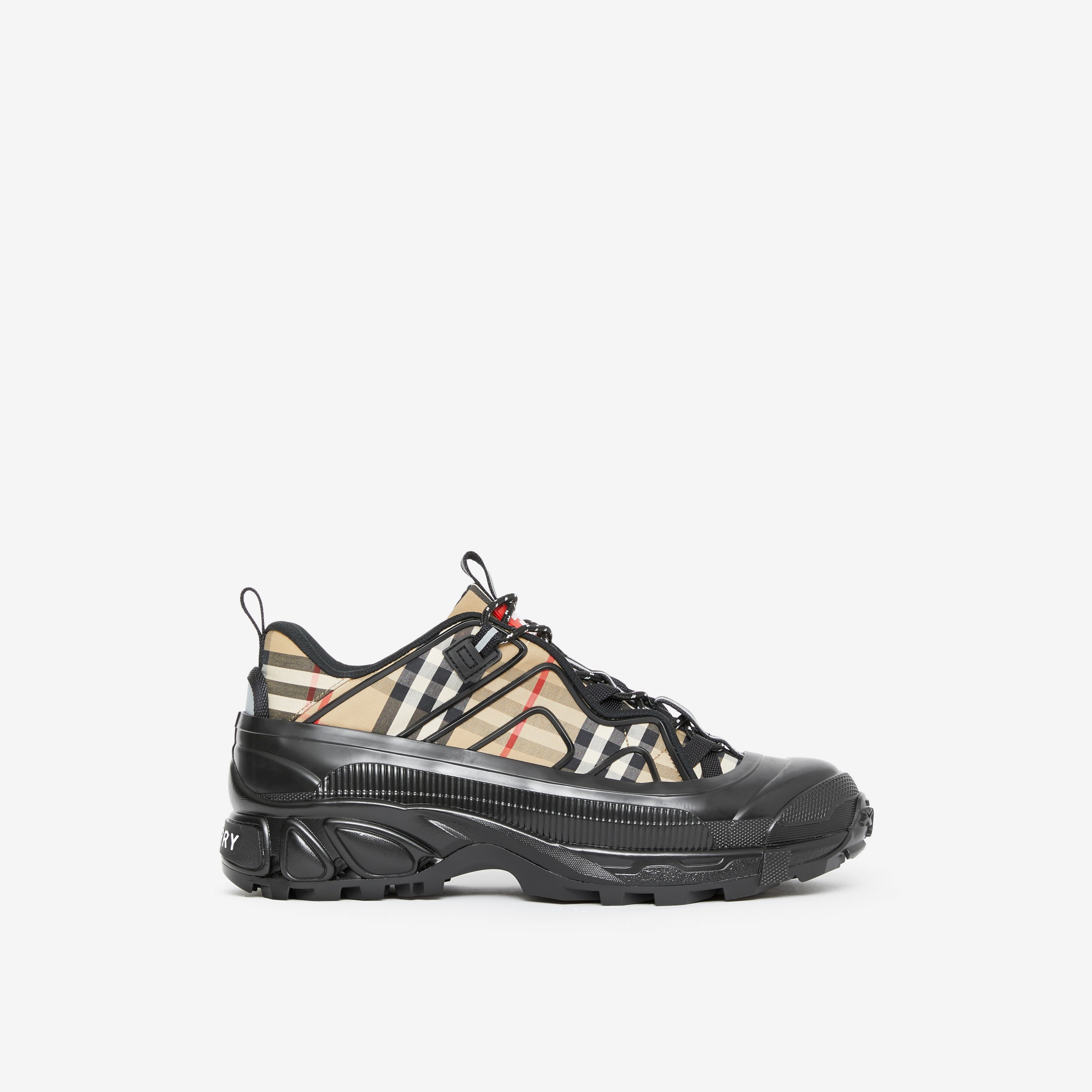 Vintage Check Cotton Arthur Sneakers in Black/archive Beige | Burberry® Official - 1