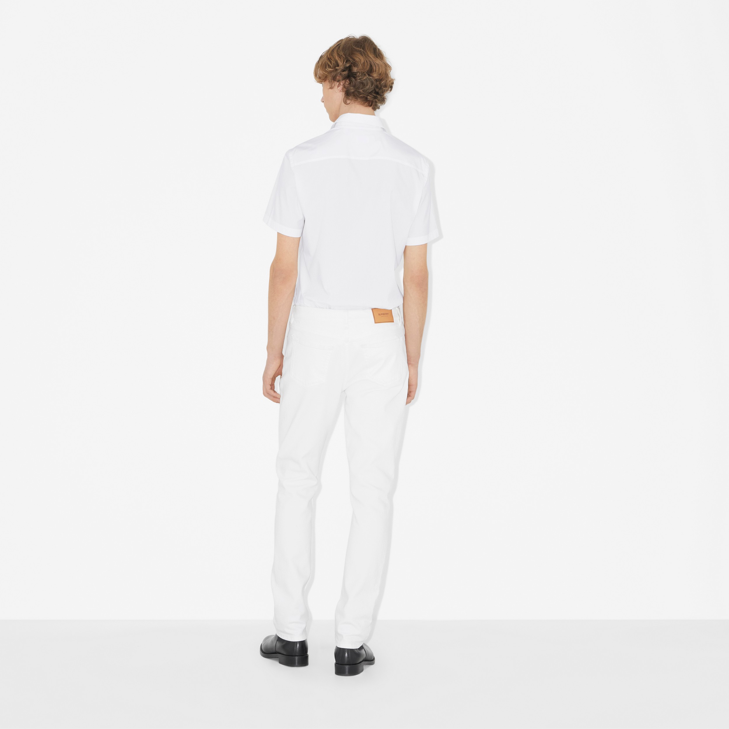 EKD Motif Stretch Cotton Shirt in White - Men | Burberry® Official - 4