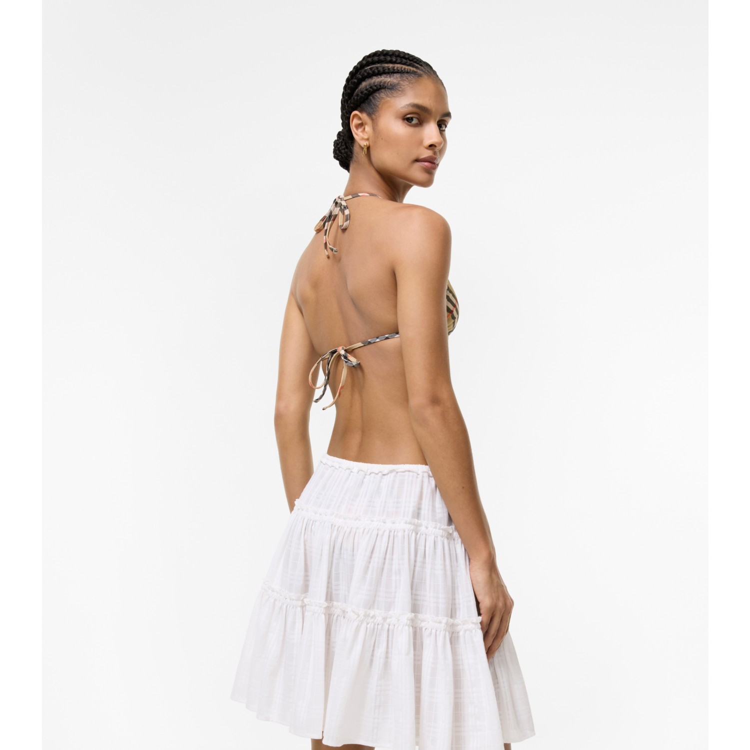 Check Bikini Top in Sand beige - Women | Burberry® Official