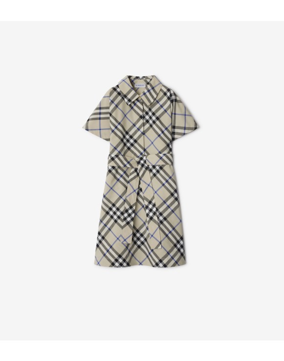 Check Cotton Shirt Dress