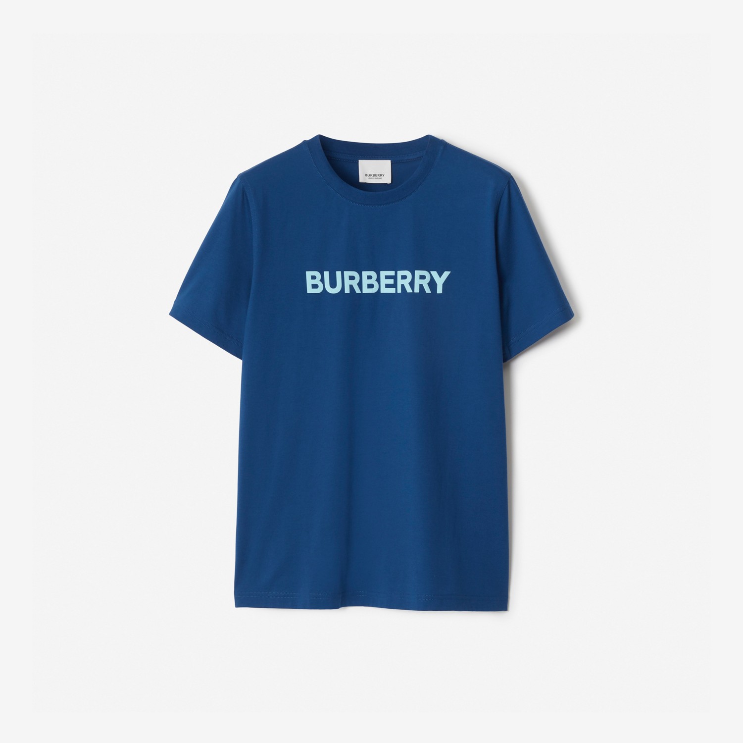 Logo Print Cotton T-shirt in Rich Navy - Women | Burberry® Official
