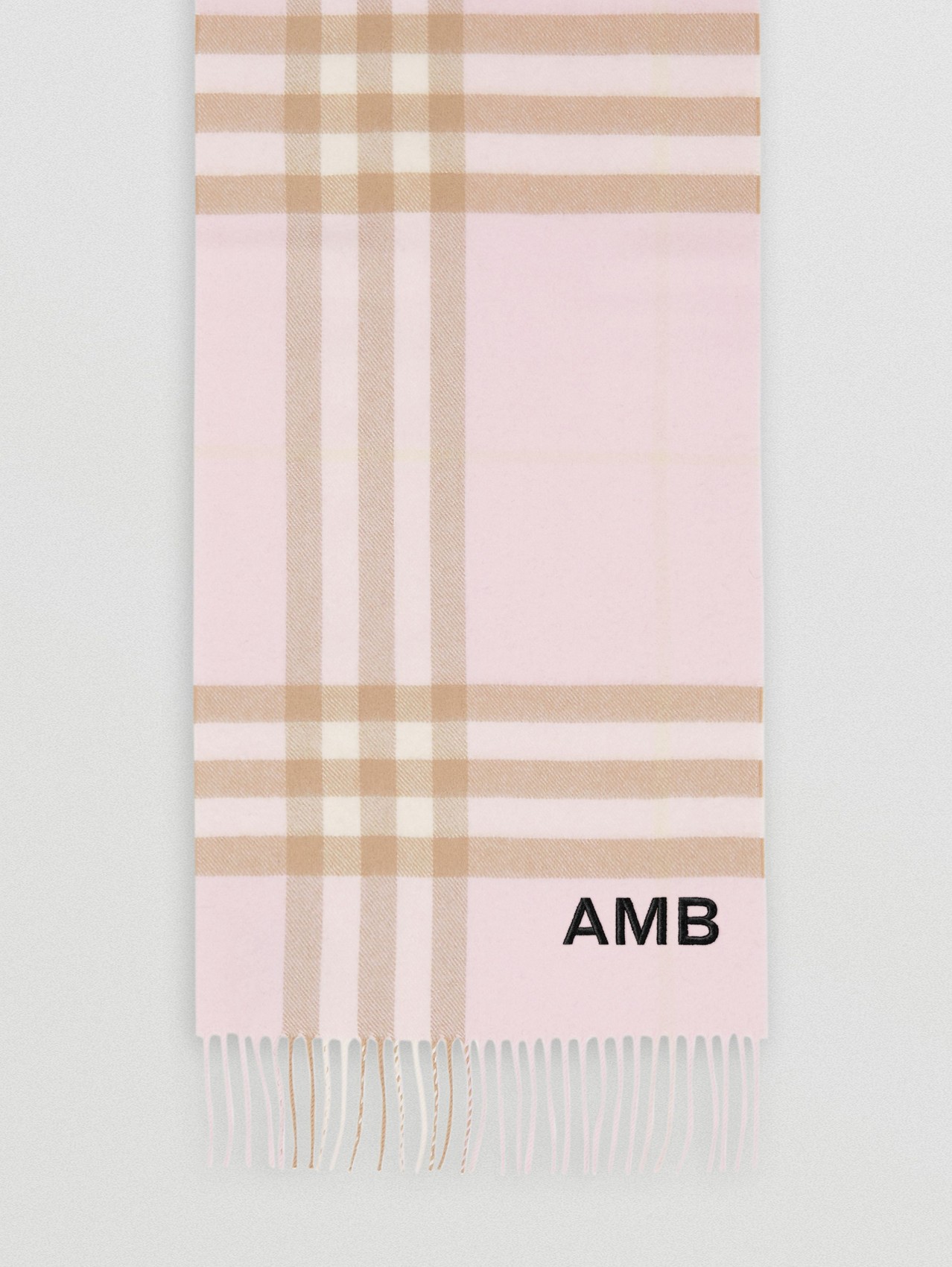 The Classic Check Cashmere Scarf in Alabaster