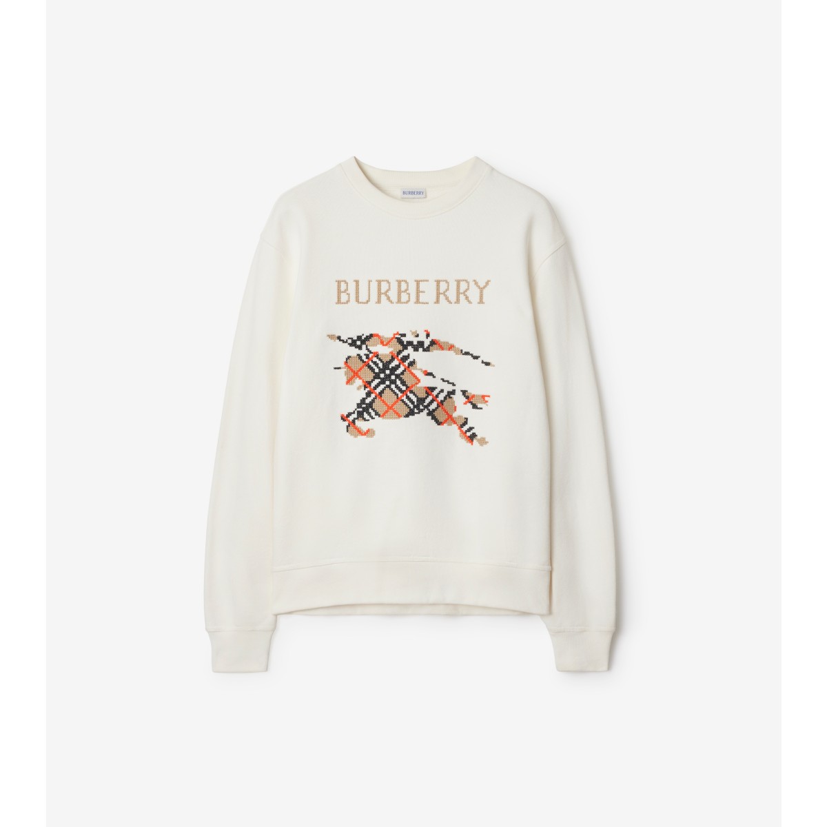  Check Cross Stitch EKD​ Cotton Sweatshirt