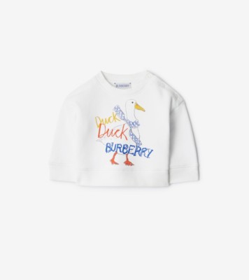 Duck Cotton Sweatshirt in White Children Burberry Official