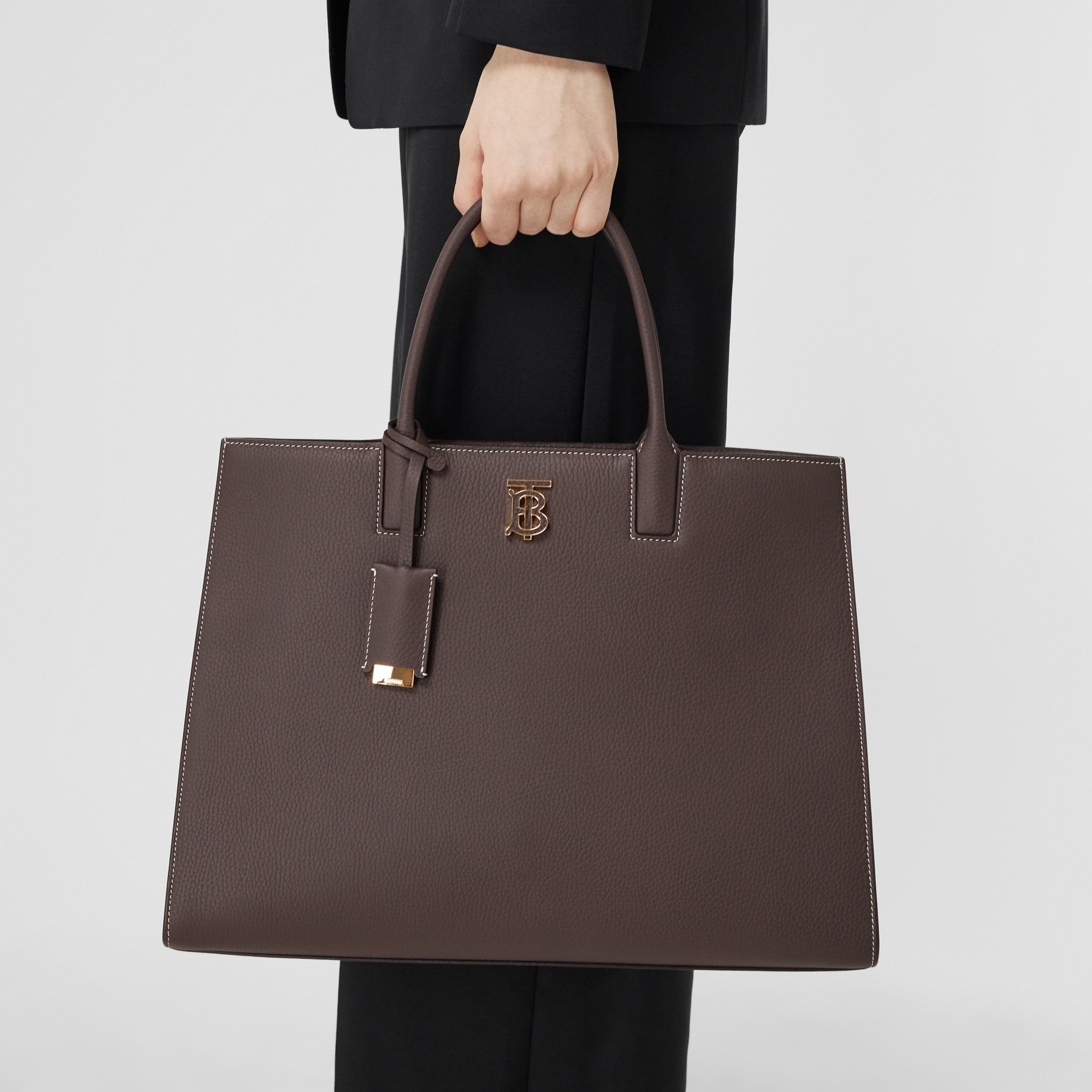 Medium Grainy Leather Frances Bag in Dark Clay Brown - Women | Burberry® Official - 3
