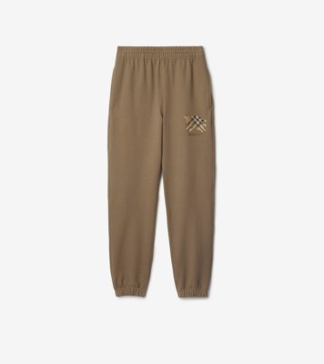 EKD Check Cotton Jogging Pants in Clay brown - Men