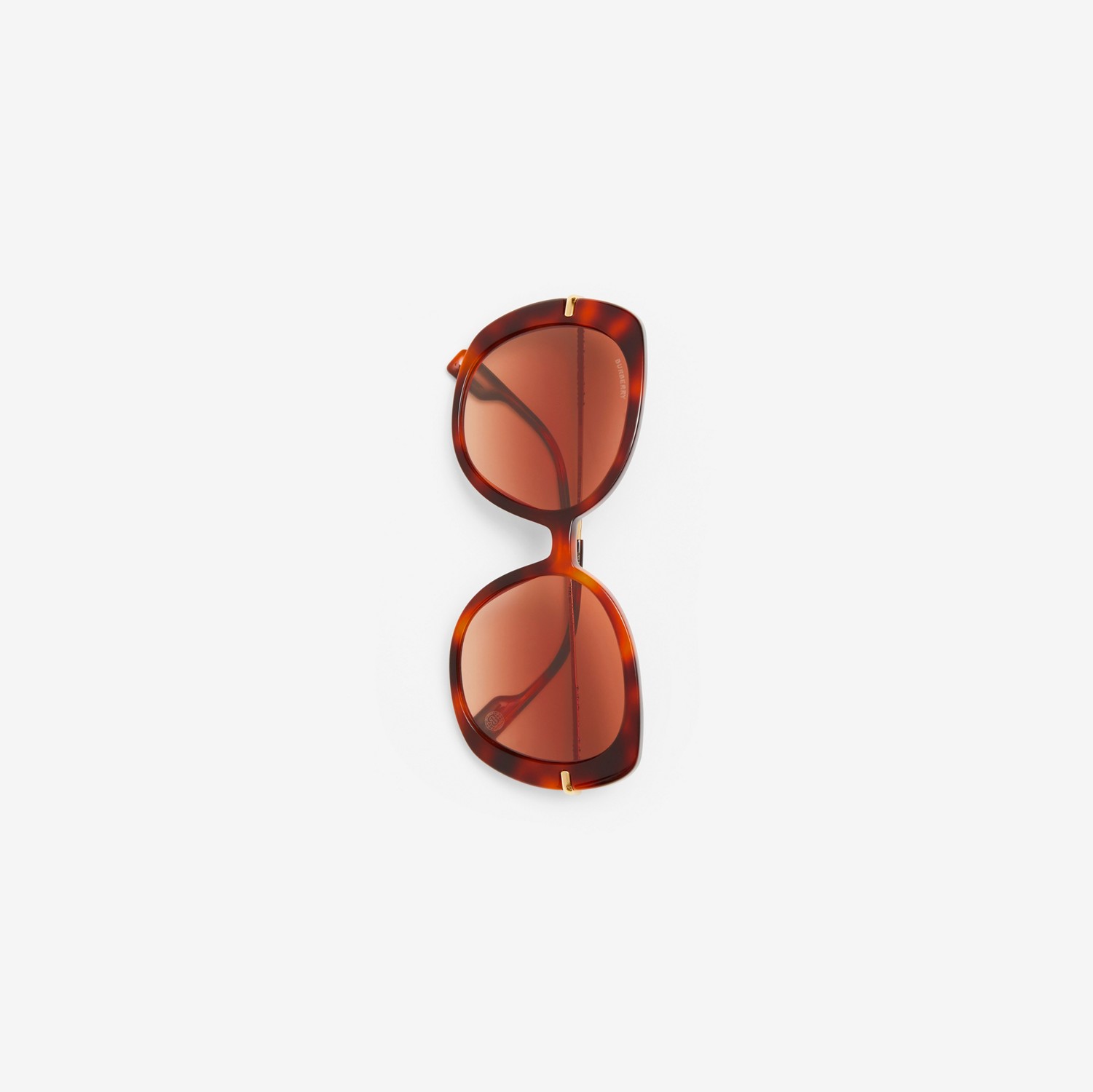 Sonnenbrille mit eckiger Fassung und Streifendetail (Warmes Schildpattfarben) - Damen | Burberry®