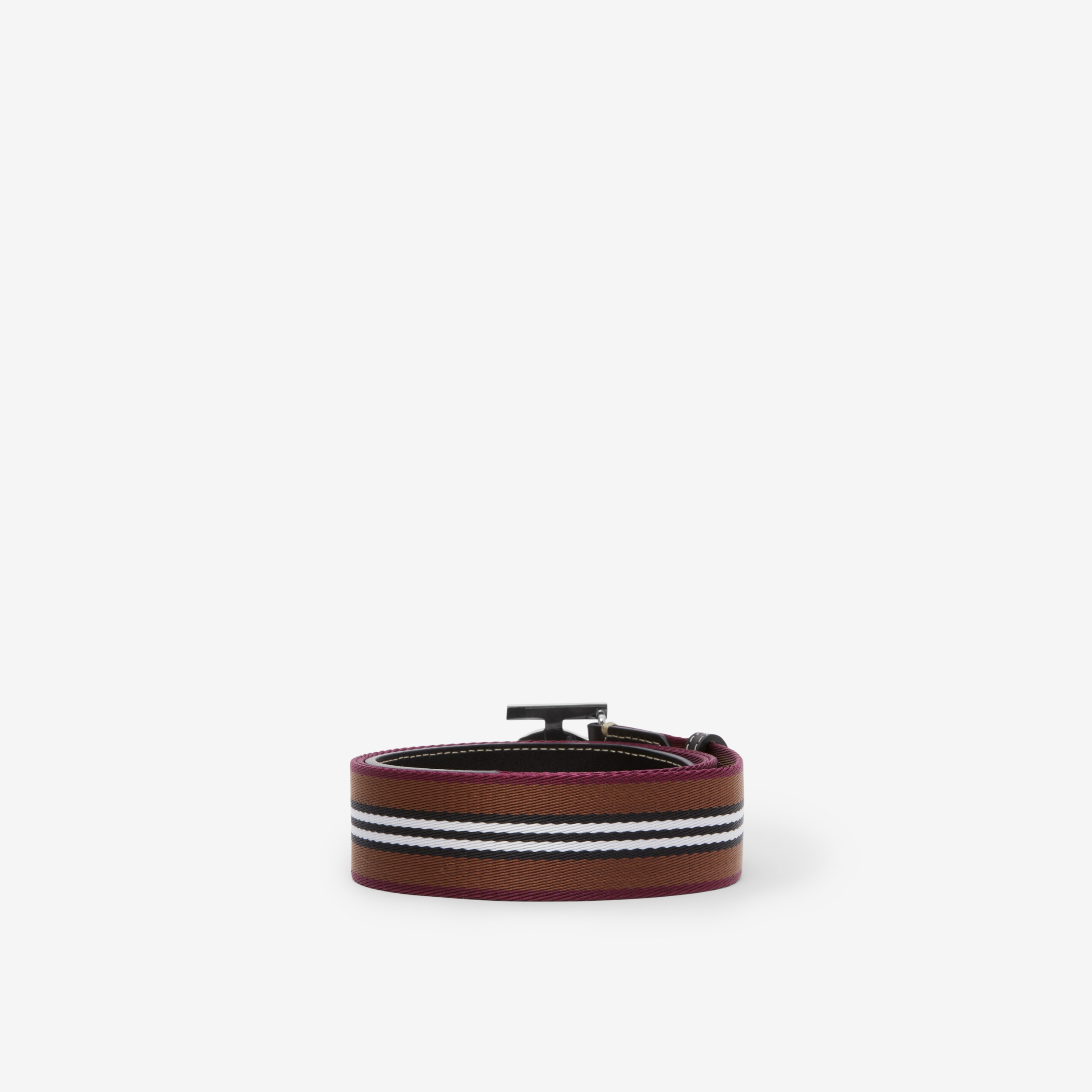 Icon Stripe Webbed Jacquard TB Belt in Dark Birch Brown/silver - Men | Burberry® Official - 2