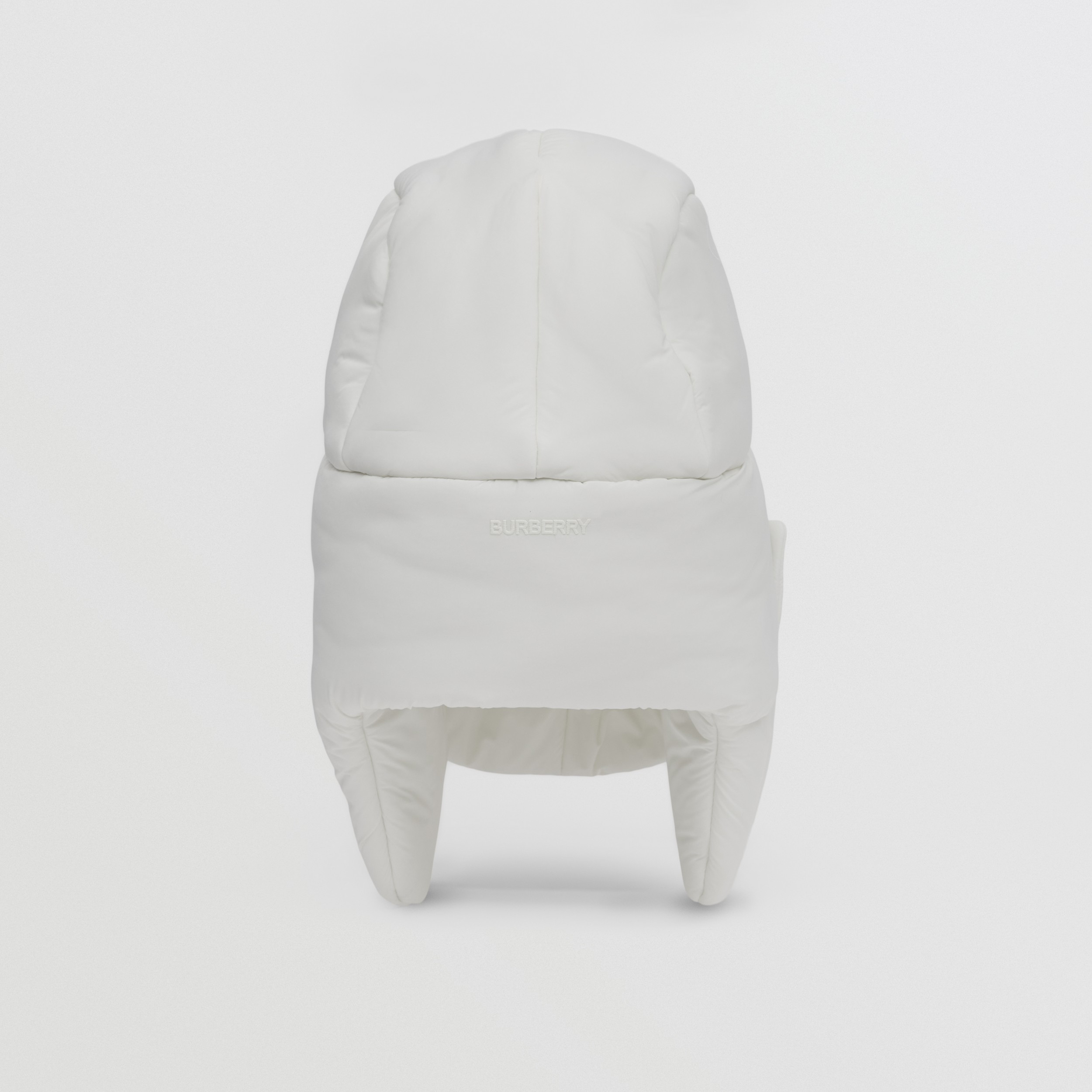 Padded Nylon Oversized Cap in White | Burberry® Official - 4