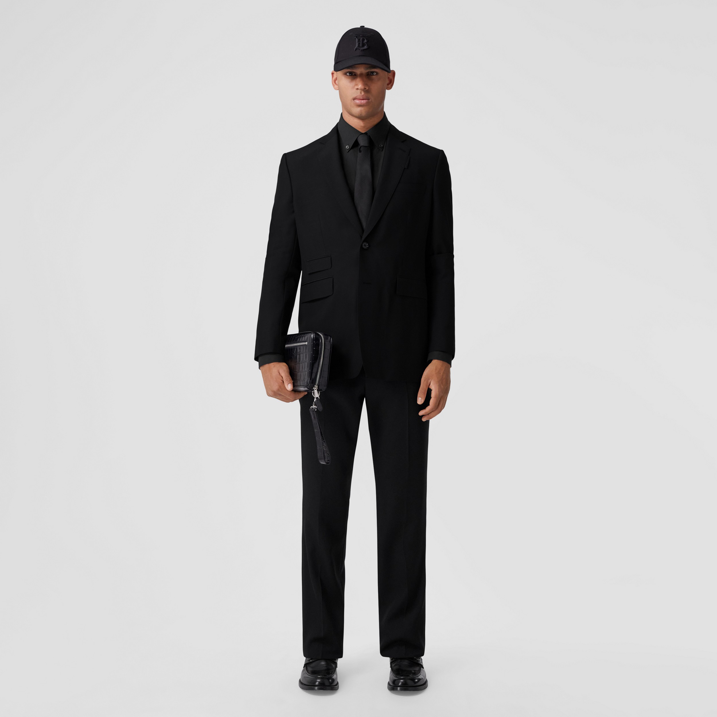Chaqueta de vestir de corte clásico en lana y angora (Negro) - Hombre | Burberry® oficial - 1