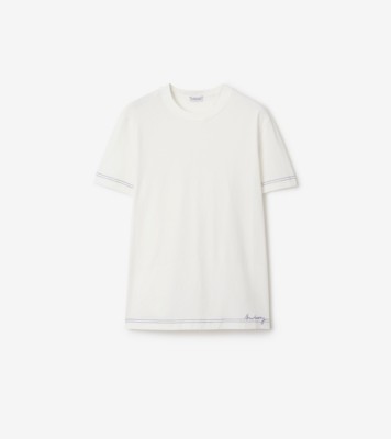 Cotton T-shirt in Salt - Men | Burberry® Official