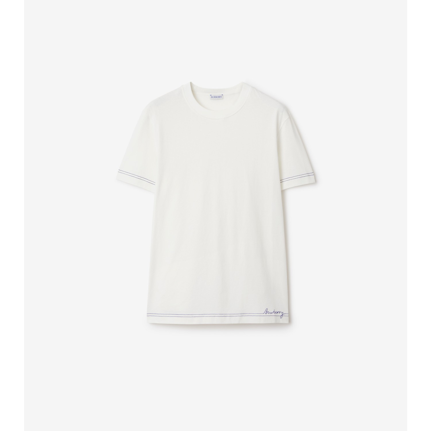 Cotton T shirt in Salt Men Burberry Official