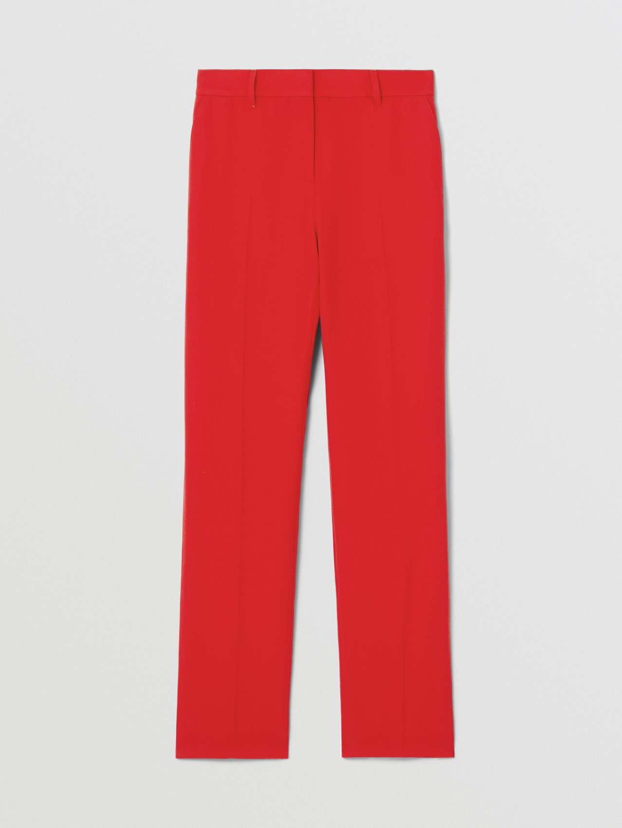 Grain de Poudre Wool Tailored Trousers in Bright Red