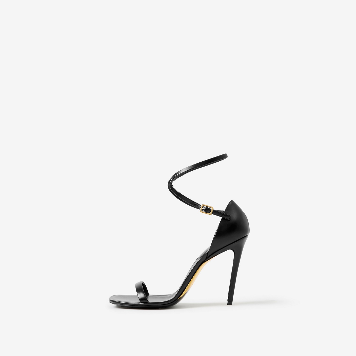 Stiletto-heel Leather Sandals in Black - Women | Burberry® Official