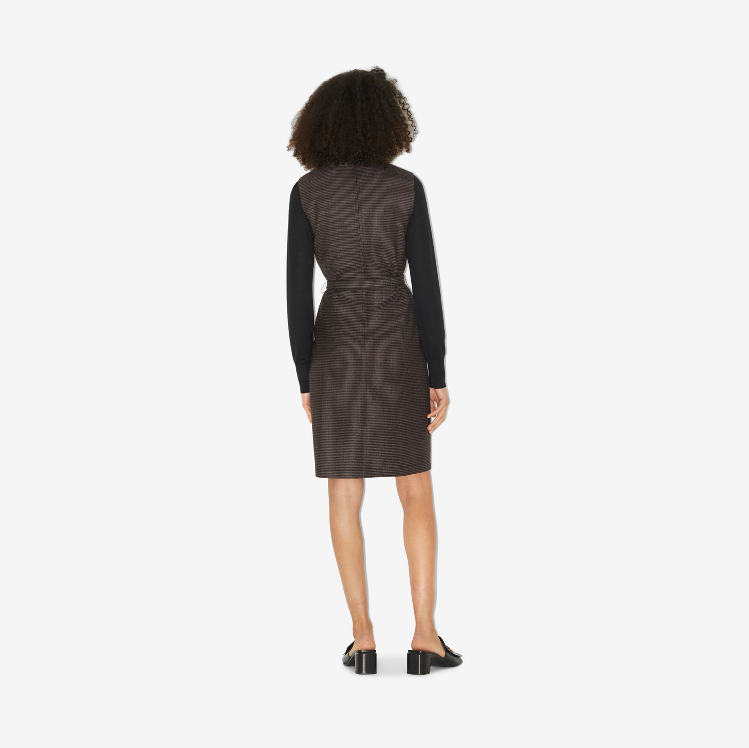 スリーブレス チェック ウール ドレス (グレー／レッドメランジ) - ウィメンズ | Burberry®公式サイト