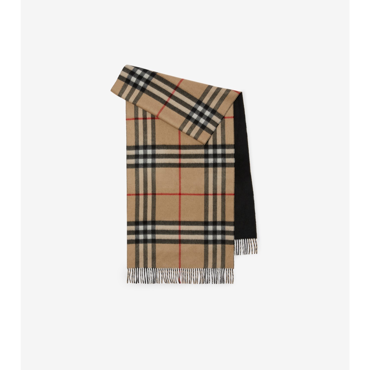 Reversible Check Cashmere Scarf in Archive beige black Burberry Official