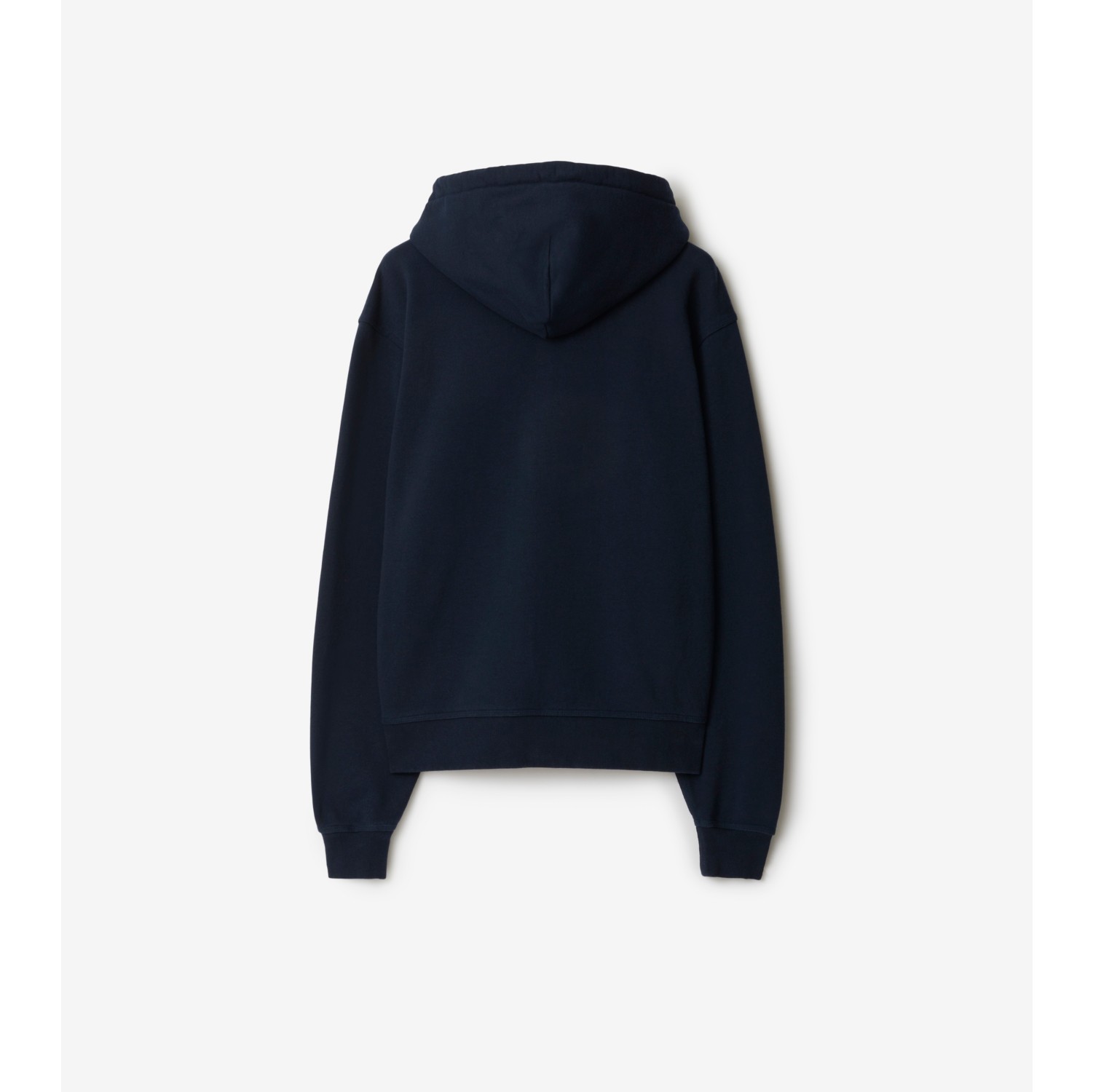 Cotton Zip Hoodie in Navy Men Burberry Official