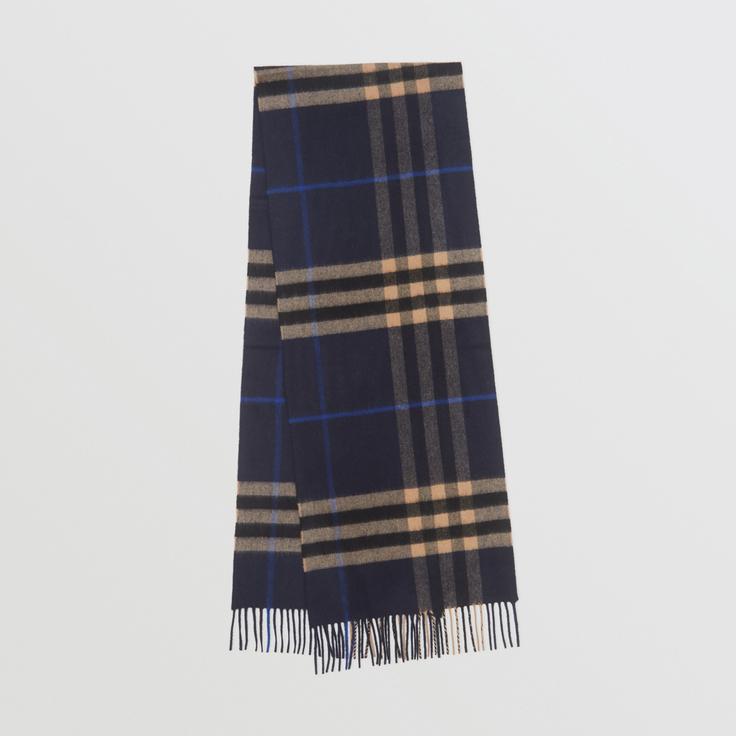 The Burberry Check Cashmere Scarf in Indigo/mid Camel | Burberry® Official