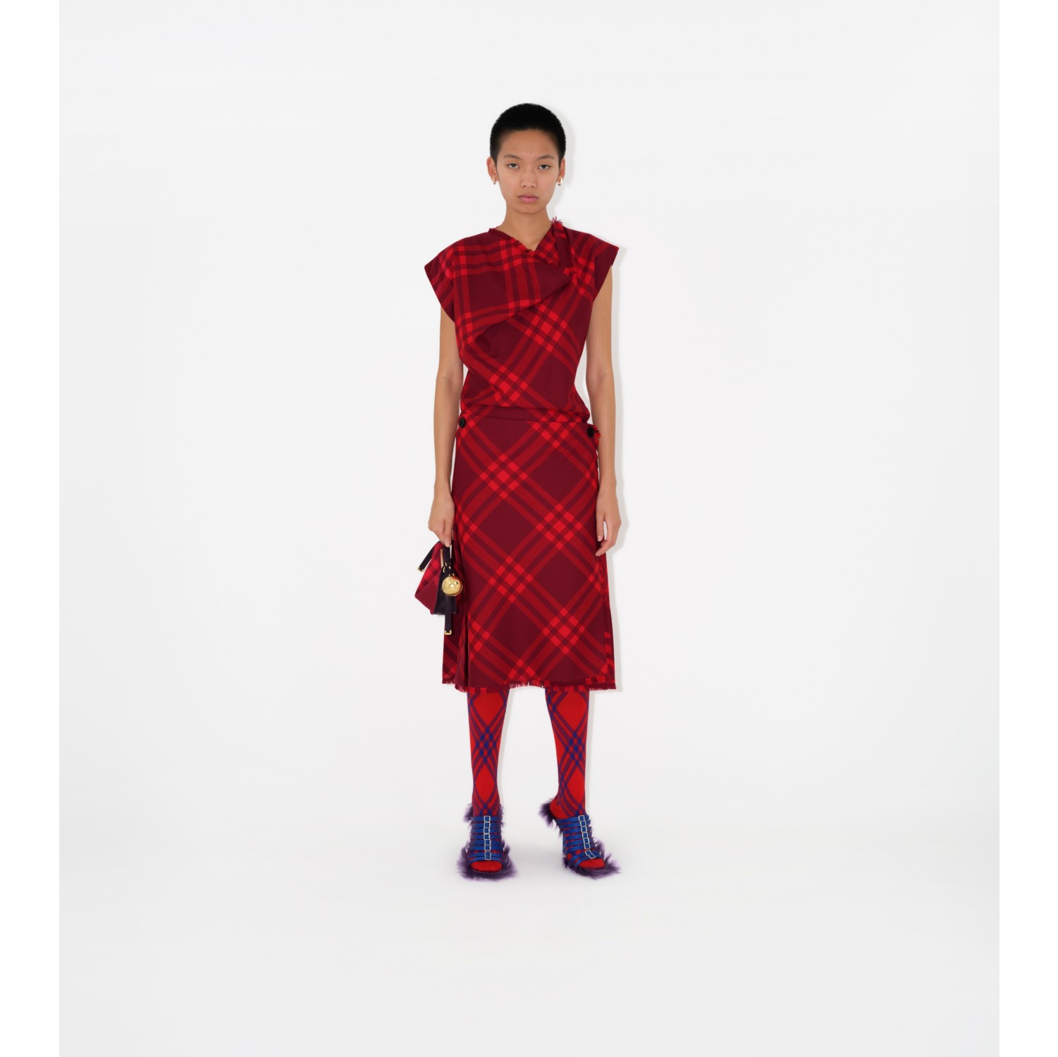 Check Wool Dress in Ripple - Women | Burberry® Official
