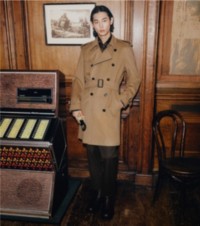Burberry Model wearing the Mid Length Trench Coat for the 2025 Outerwear Campaign