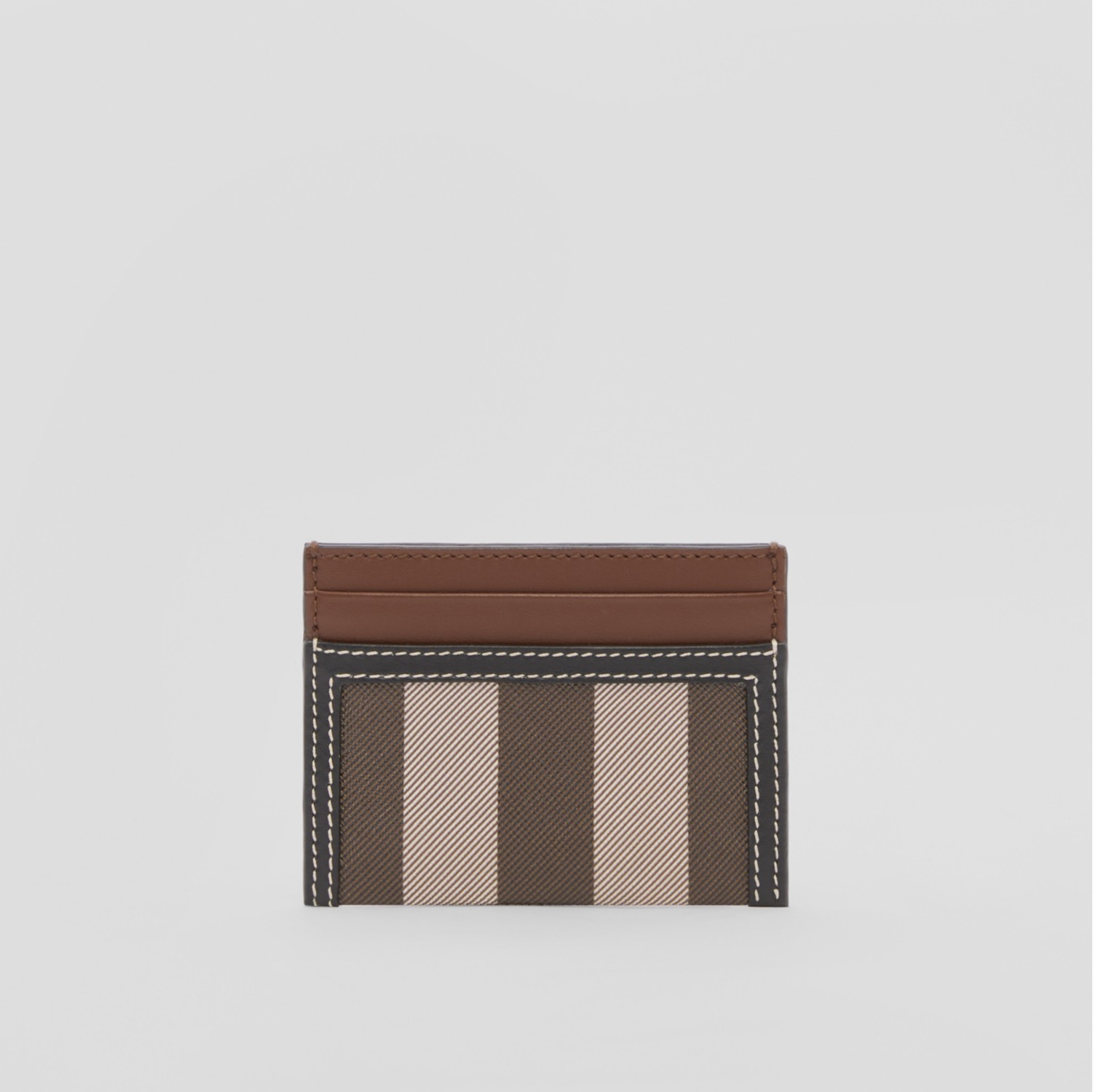 Check and Two-tone Leather Card Case in Dark birch brown - Women |  Burberry® Official