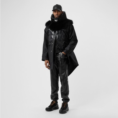 black puffer hooded jacket