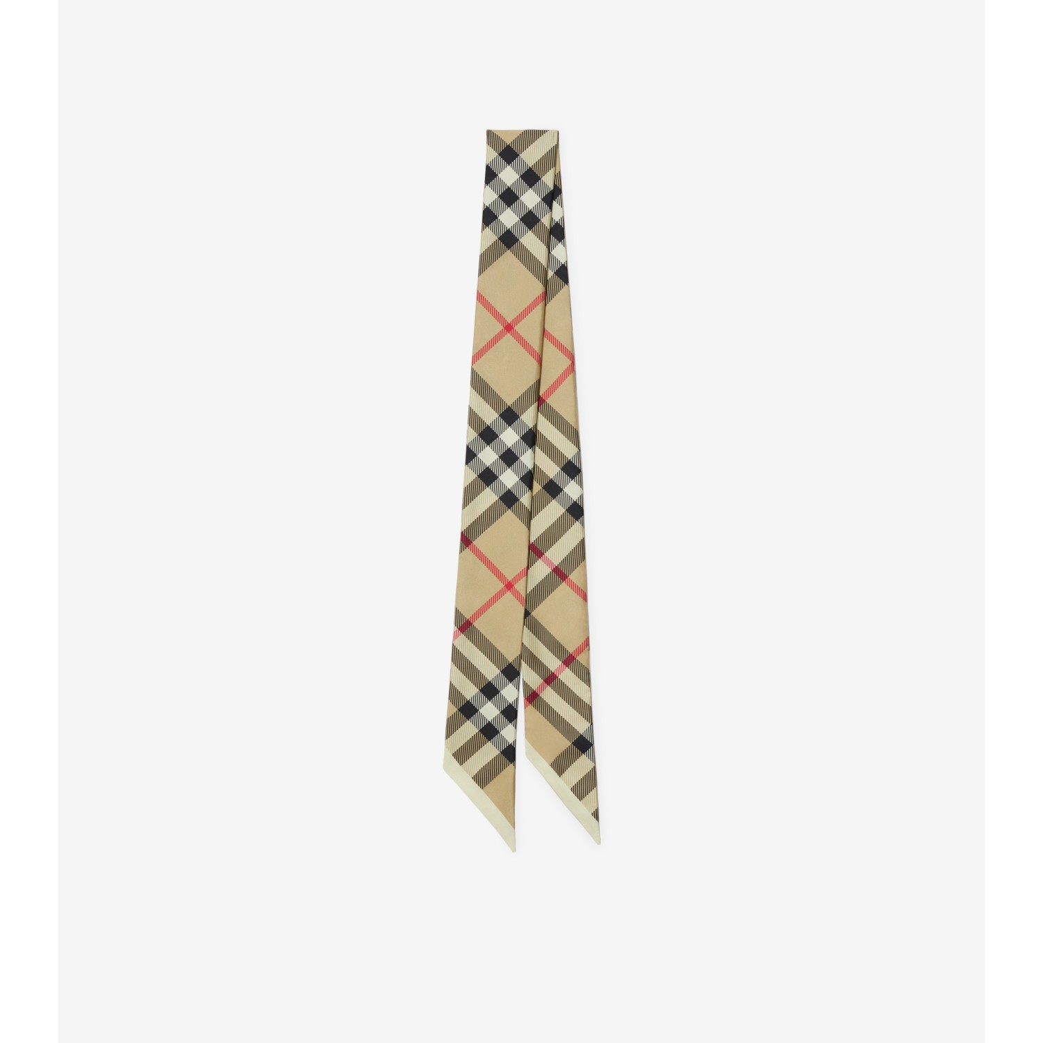 Skinny scarf de seda em Check