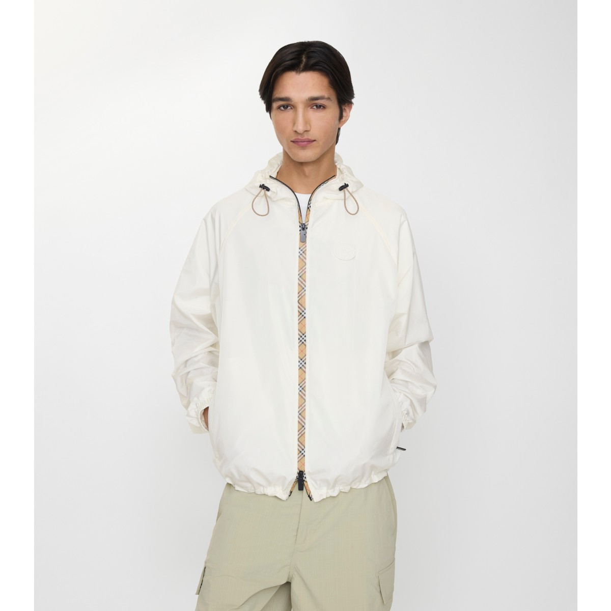  Check er-tape Nylon Hooded Jacket