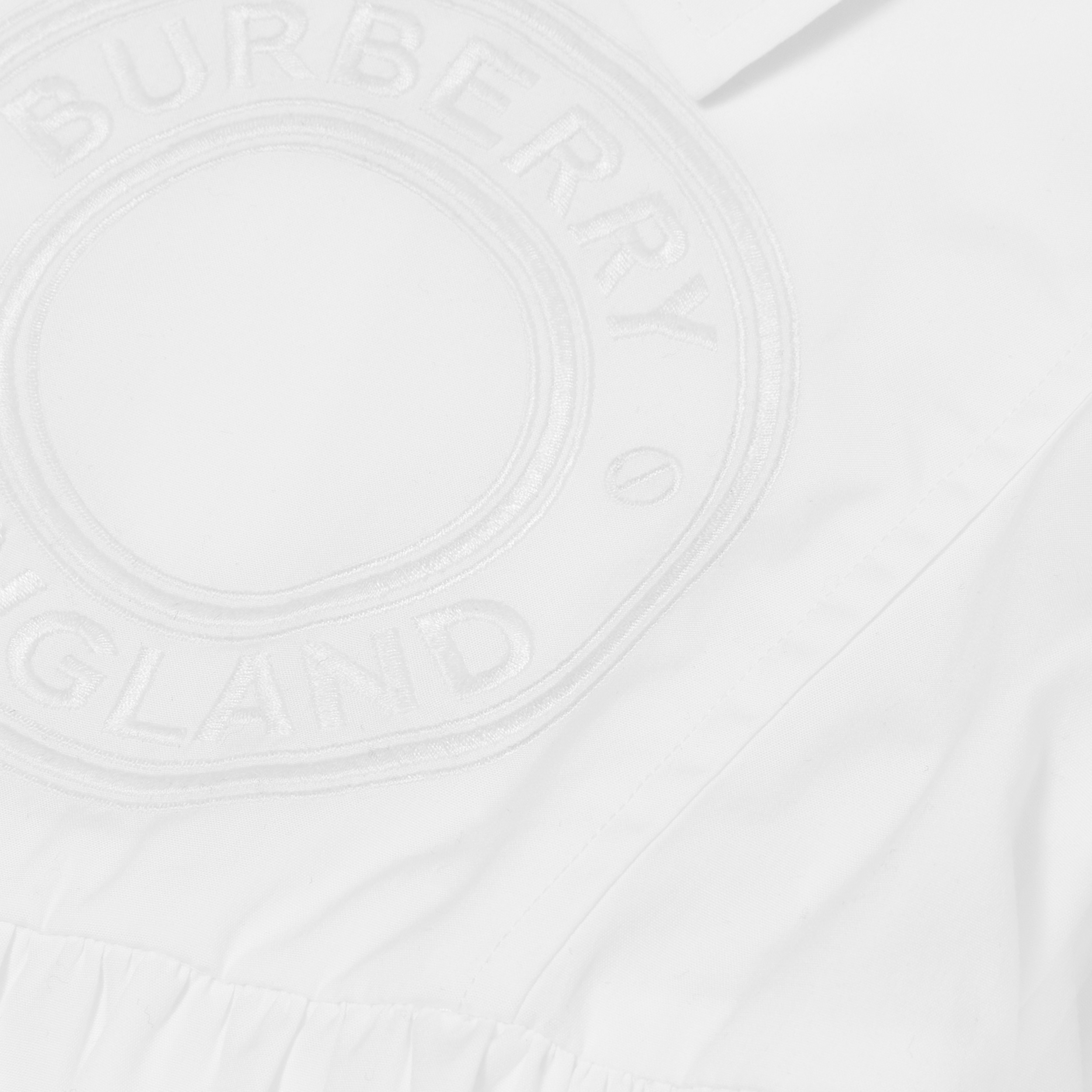 Vestido de mangas curtas em algodão stretch com logotipo gráfico (Branco) | Burberry® oficial - 2