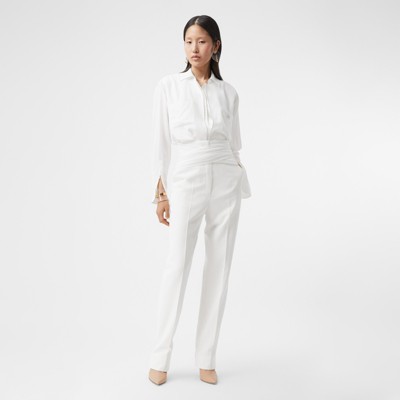 tailored white trousers